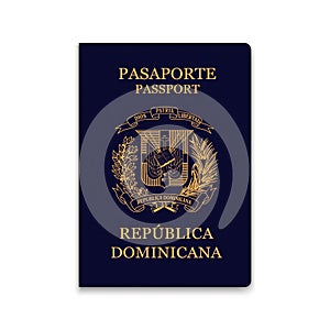 Passport of Dominican Republic. Citizen ID template photo