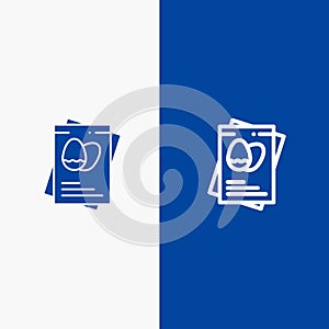 Passport, Egg, Eggs, Easter Line and Glyph Solid icon Blue banner Line and Glyph Solid icon Blue banner photo
