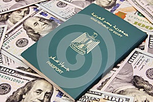 Passport of egypt on money