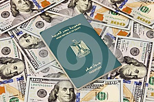 Passport of egypt on money