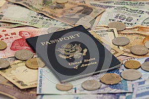 Passport with Foreign Money photo