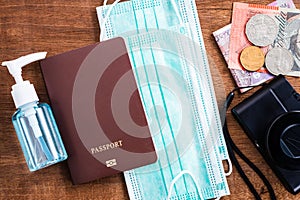 Passport and hygienic face mask for travel