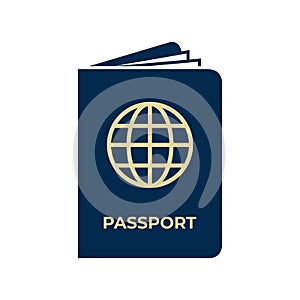 Passport icon on white background