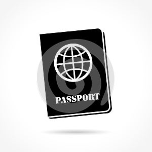 Passport icon on white background