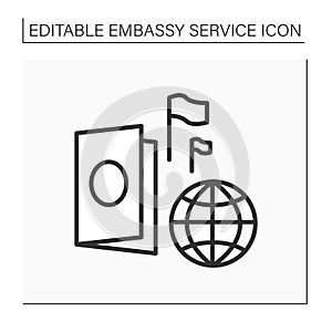 Passport line icon