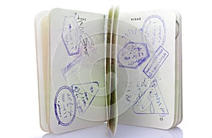 Passport with many visas