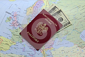 Passport with money