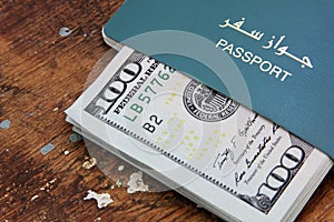 Passport with money