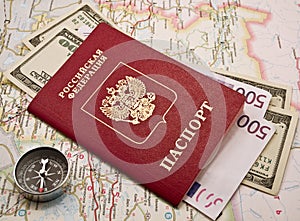 Passport with the money