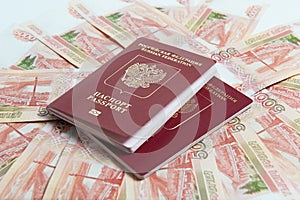 Passport and money. Travel expenses concept uncropped on white background.