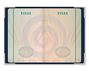 Passport pages for tourist visa identification