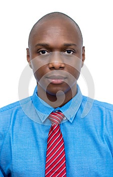 Passport photo of african american businessman