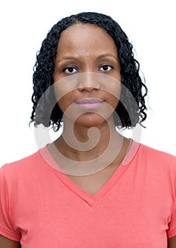 Passport photo of african american mature adult woman