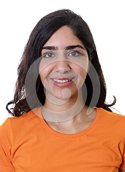 Passport photo of a young arabic woman