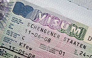 Passport with Schengen visa