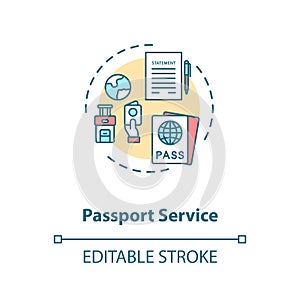 Passport service concept icon