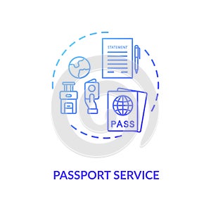 Passport service concept icon