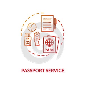 Passport service concept icon