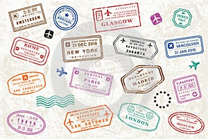 Passport stamp background