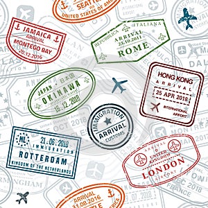 Passport stamp texture