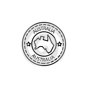 Passport stamp, visa, Australia icon. Element of passport stamp for mobile concept and web apps icon. Thin line icon for website