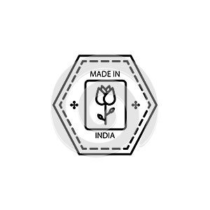 Passport stamp, visa, India, made in India icon. Element of passport stamp for mobile concept and web apps icon. Thin line icon