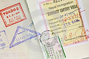 Passport Stamps Background