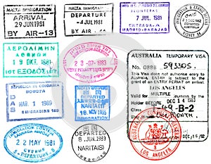 Passport stamps and visa's