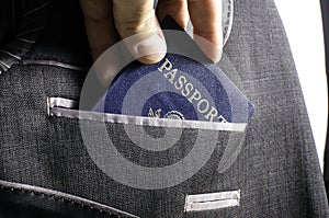 Passport in suit pocket