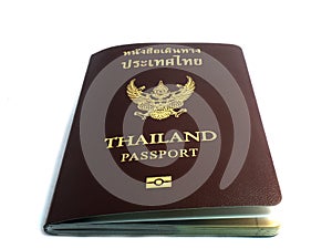 Passport of thailand on white background