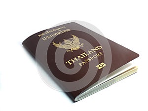 Passport of thailand on white background