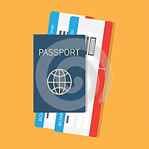 Passport with tickets