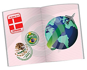 Passport travel illustration design