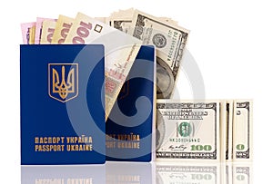 Passport Ukraine with money