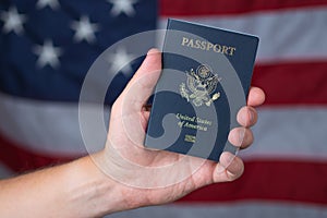 Passport USA. Citizen, citizenship. United States of America. Immigration. Id chip Passport after Green Card US Permanent resident