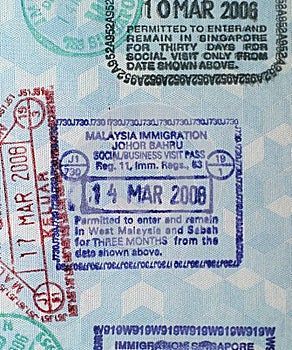 Passport Visa Stamps-Malaysia