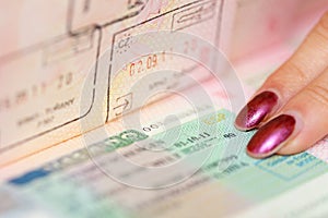Passport witn Schengen visa