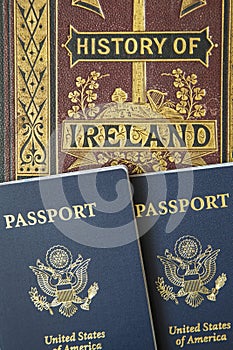 Passports ancient history book travel concept