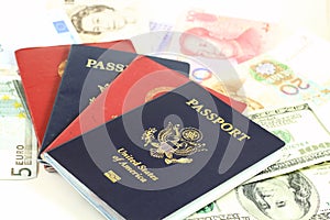 Multiple Passports Global Currencies photo