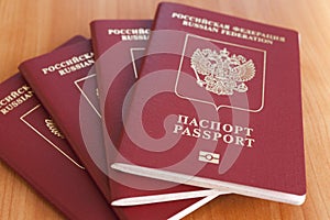 Passports on a table