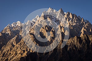 Passu cathedral mountain peak in Karakoram range, Pakistan