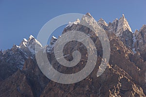 Passu cathedral mountain peak in a morning, Gilgit Baltistan, Pa