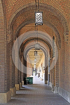Passway between wall and pillars