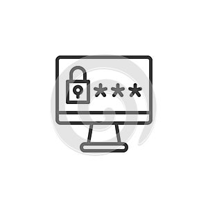 Password Authentication line icon