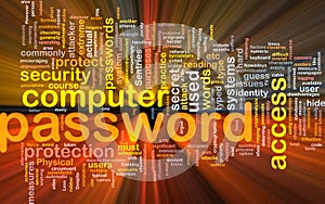 Password background concept glowing