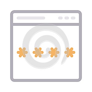 Password browser thin color line vector icon