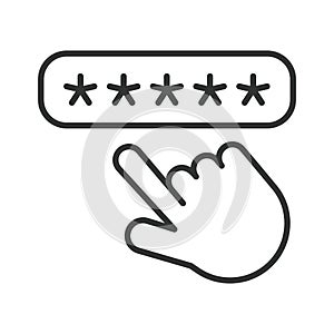 Password code icon in line design. Password, code, security, login, encryption, authentication, access on white