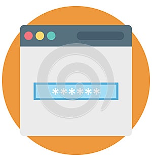 Password Color Isolated Vector Icon that easily can be modified and edit.