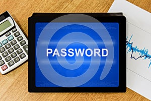 Password on digital tablet