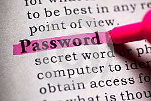 Definition of the word password